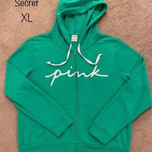 Victoria's Secret Hoodie Women's XL Zip Up *GREEN*